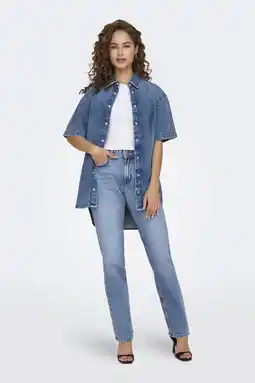 Wehkamp ONLY lowwaist mom jeans light blue denim aanbieding