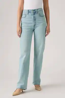 Wehkamp Levi's highwaist straight leg jeans Ribcage light blue denim aanbieding