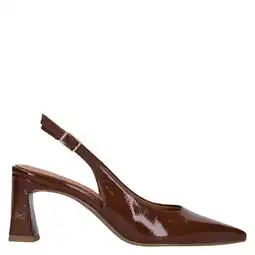 Wehkamp No Stress lak slingback pumps bruin aanbieding