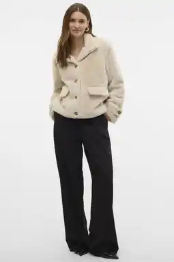 Wehkamp VERO MODA teddy jas crème aanbieding