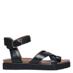 Wehkamp Manfield leren sandalen zwart aanbieding