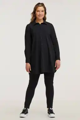 Wehkamp Plus Basics lange blouse van travelstof zwart aanbieding