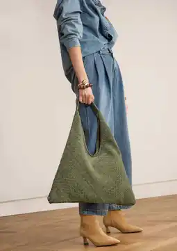 Wehkamp Manfield suede schoudertas kaki aanbieding