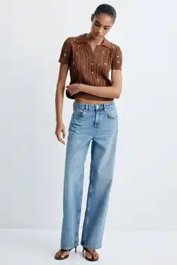 Wehkamp Mango polo met borduursels - bruin aanbieding