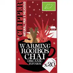 Jumbo Clipper Warming Rooibos Chai Organic Infusion 20 Stuks 35 g aanbieding