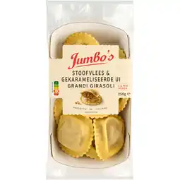 Jumbo Jumbo's Verse Pasta Grandi Girasoli Stoofvlees & Gekarameliseerde Ui 250 g aanbieding