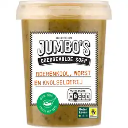 Jumbo Jumbo's Goedgevulde Soep Boerenkool, Worst en Knolselderij 500 g aanbieding