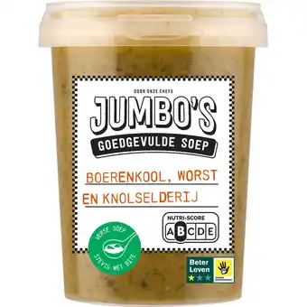 Jumbo Jumbo's Goedgevulde Soep Boerenkool, Worst en Knolselderij 500 g aanbieding