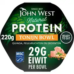 Jumbo John West Protein Bowl Tonijn Quinoa MSC 220 g aanbieding