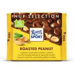Jumbo Ritter Sport Roasted Peanut Crunchy met Geroosterde en Gezouten Pinda's 100 g aanbieding