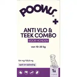 Jumbo Poows Anti Vlo & Teek Combo 134 mg/120,6 mg spot-on oplossing Hond (10-20 kg) aanbieding