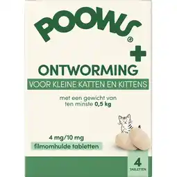 Jumbo PoOws Ontworming voor Kleine Katten en Kittens 0,5kg, 4 Tabletten aanbieding