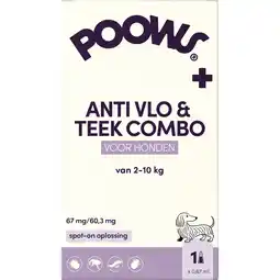 Jumbo PoOws Anti Vlo & Teek Combo 67 mg/ 60,3 mg spot-on oplossing Hond (2-10 kg) aanbieding