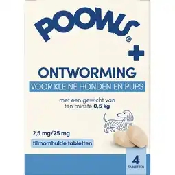 Jumbo PoOws Ontworming voor kleine honden en pups 0.5 kg 4 Tabletten aanbieding