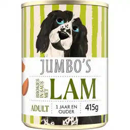 Jumbo Jumbo's Brokjes in Saus met Lam en Zoete Aardappel Adult 415 g aanbieding