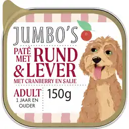 Jumbo Jumbo's Paté met Rund & Lever met Cranberry en Salie Adult 150 g aanbieding
