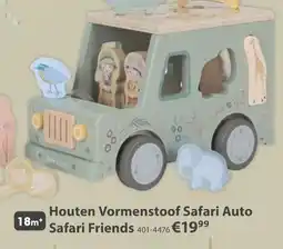Top1Toys Houten vormenstoof safari auto safari friends aanbieding