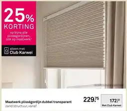 Karwei Maatwerk plisségordijn dubbel transparant aanbieding