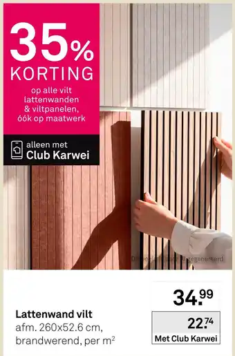 Karwei Lattenwand vilt aanbieding