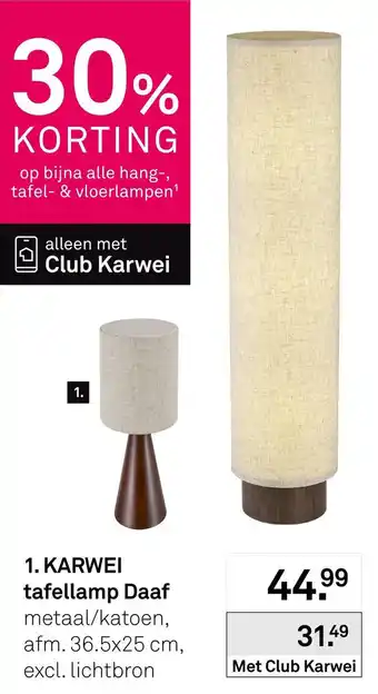 Karwei Karwei tafellamp Daaf aanbieding