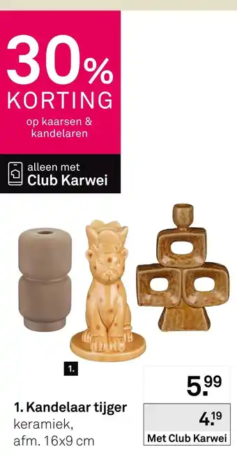 Karwei Kandelaar tijger aanbieding