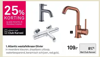 Karwei Atlantic wastafelkraan olivier aanbieding