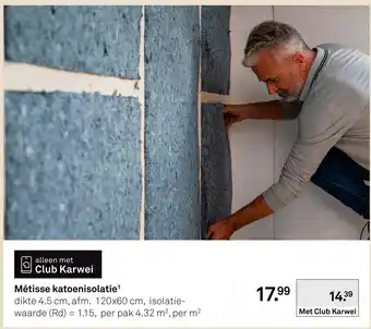 Karwei Métisse katoenisolatie aanbieding