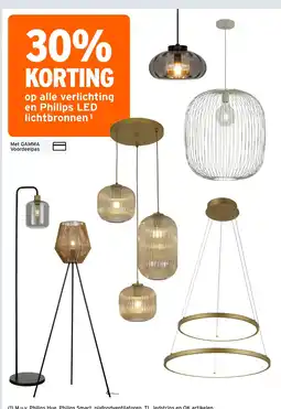 GAMMA alle verlichting en Philips LED lichtbronnen aanbieding