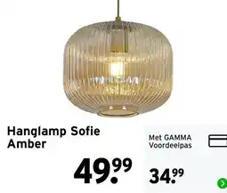 GAMMA Hanglamp Sofie Amber aanbieding