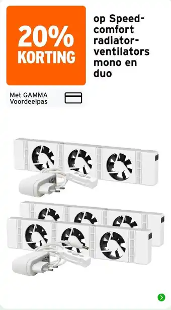 GAMMA Speed-comfort radiator-ventilators mono en duo aanbieding