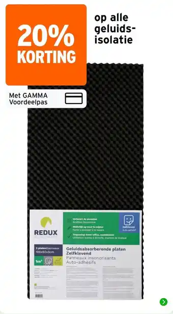 GAMMA Redux geluidsabsorberende platen aanbieding