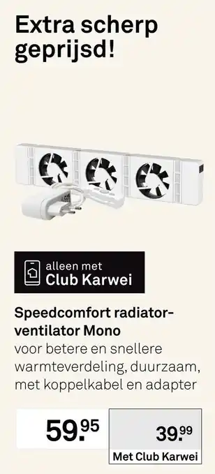 Karwei Speedcomfort radiator-ventilator mono aanbieding