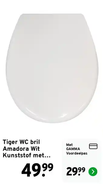 GAMMA Tiger WC bril Amadora Wit aanbieding