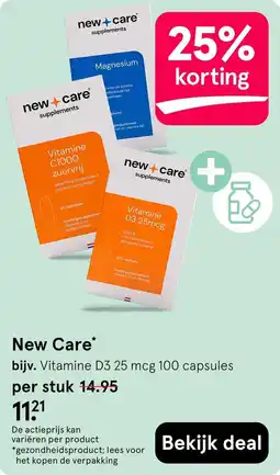 Etos New Care Vitamine D3 25 mcg 100 capsules aanbieding