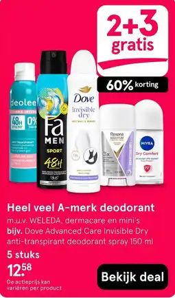 Etos Dove Advanced Care Invisible Dry anti-transpirant deodorant spray 150 ml aanbieding