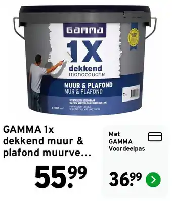 GAMMA Gamma 1x dekkend muur & plafond muurverf aanbieding