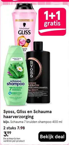 Etos Syoss, Gliss en Schauma haarverzorging aanbieding