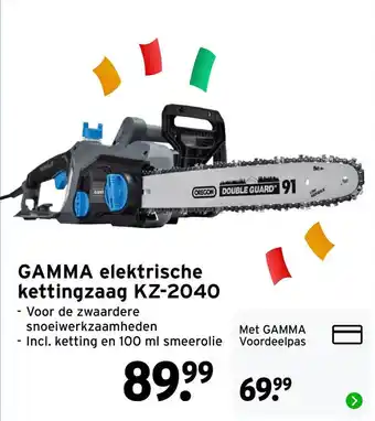 GAMMA GAMMA elektrische kettingzaag KZ-2040 aanbieding