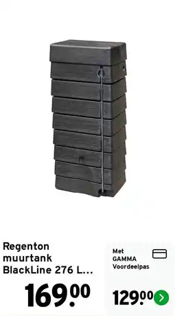 GAMMA Regenton muurtank BlackLine 276 L aanbieding