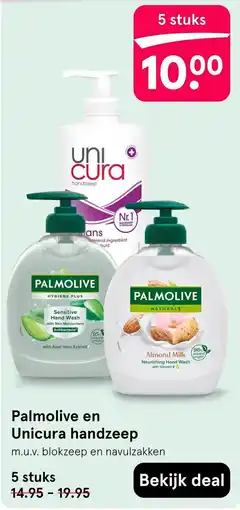 Etos Palmolive en Unicura handzeep aanbieding