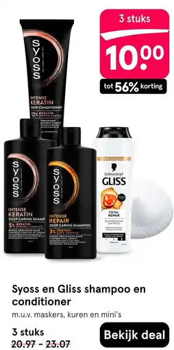 Etos Syoss en gliss shampoo en conditioner aanbieding