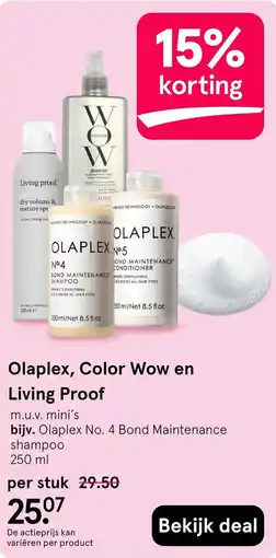 Etos Olaplex, Color Wow en Living Proof aanbieding