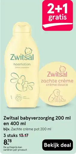 Etos Zwitsal babyverzorging aanbieding