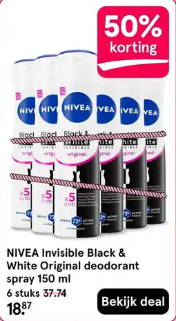 Etos NIVEA Invisible Black & White Original deodorant aanbieding