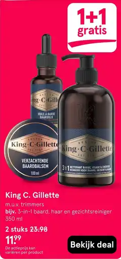 Etos King C. Gillette 3-in-1 baard, haar en gezichtsreiniger aanbieding