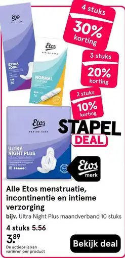 Etos Etos Ultra Night Plus maandverband aanbieding