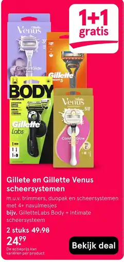 Etos Gillete en Gillette Venus scheersystemen aanbieding