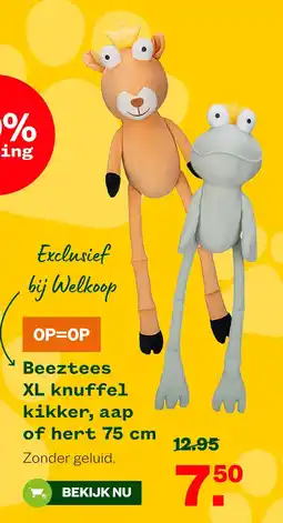 Welkoop Beeztees XL knuffel kikker, aap of hert aanbieding