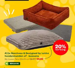 Welkoop Beeztees & Designed by Lotte hondenmanden of -kussens aanbieding