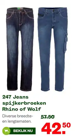 Welkoop 247 Jeans spijkerbroeken Rhino of Wolf aanbieding